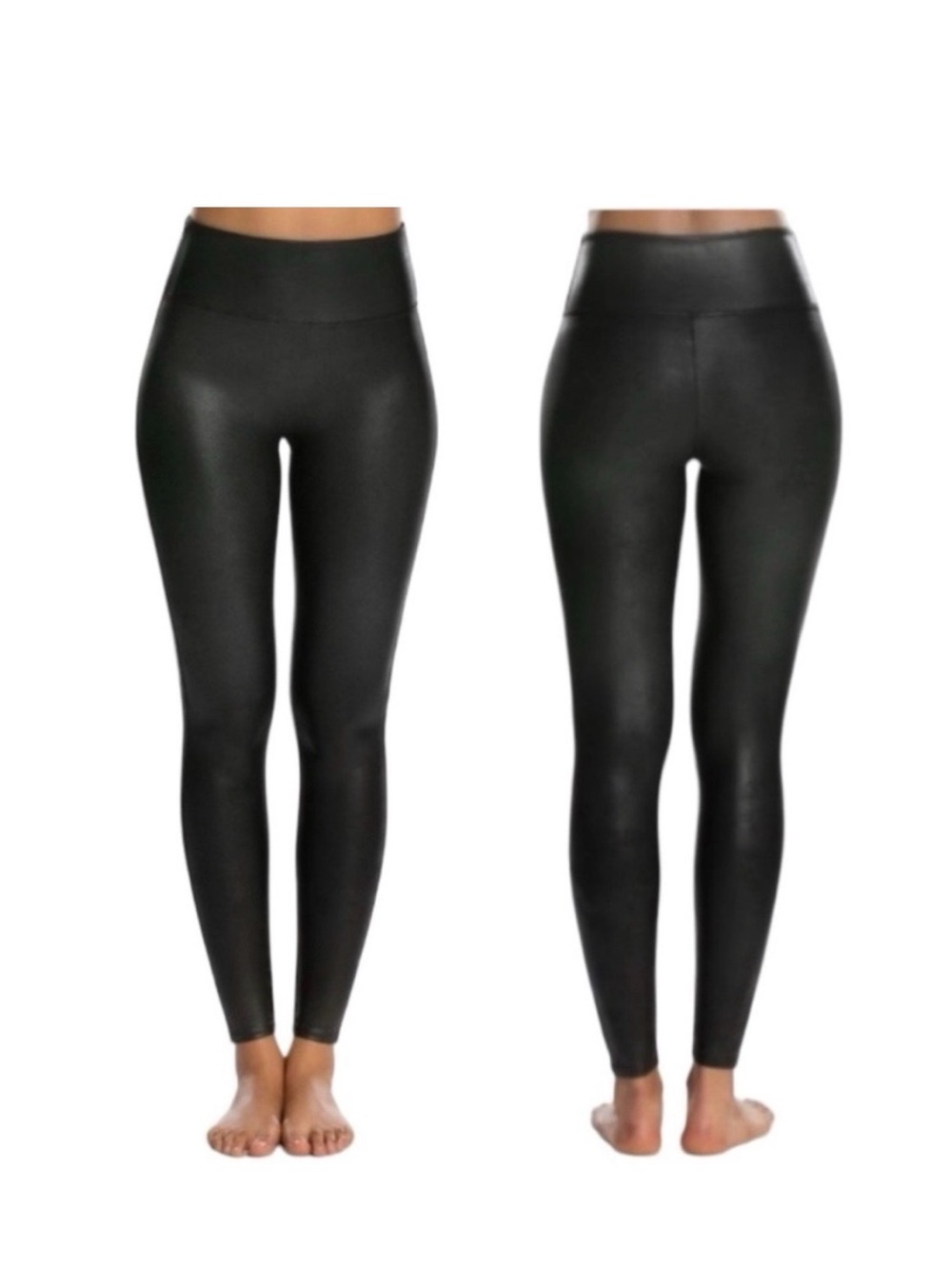 SPANX High-Waisted Black Faux Leather Leggings